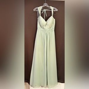 Green Formal Cap Sleeve Maxi Gown